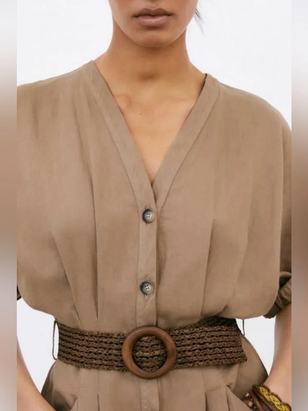 Zara belted linen jumpsuit size M